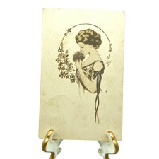 Vintage 1913 Post Card Gibson Girl Illustration Artist Ryan Wayland Texas Stamp picture
