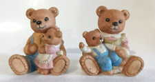 Homco Bears # 1444 Set of 2 Mom and Pop Bears With Cubs picture