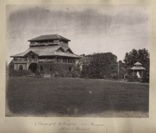 c.1870's PHOTO BURMA A BUNGALOW NEAR RANGOON / VARIOUS SCENES picture