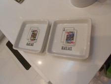 TWO BELLA CASA BY GANZ BLACK JACK TRINKET DISHES-VG++ CONDITION-4 1/4