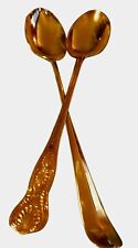 Ornate GoldPlated Unmatched Server Spoons  12.5