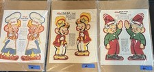 1948 Rice Krispies Cereal Snap Crackle Pop Uncut Pillow Dolls Advertising Mascot picture