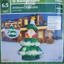 GEMMY Airblown 6.5ft SANTA Popping Out Christmas Tree Inflatable Decor Yard Home picture