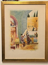 Baruch Nachshon Jerusalem, Old City, Western Wall, 1970 Judaica Signed #138/300 picture