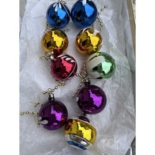 Lot 10 Vintage Mercury Glass Mini Mica Ball Ornaments MCM Atomic Colors 1.25