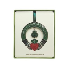Allied Imports Souvenirs Claddagh with Shamrock Hanging Metal Decoration picture