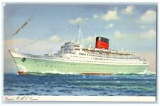 1953 Cunard RMJ Caronia Tom Maupin Travel Service Steamer Lawrence KS Postcard picture