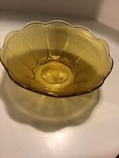 Yellow Amber Diana Depression Glass Bowl By Federal Glass Rare Scalloped Salad picture