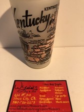VTG 1950s Kentucky Hazel Atlas Gay Fad Frosted State Souvenir Glass Tumbler picture