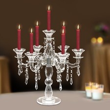 Crystal Candle Holder Candelabra 7-arm Wedding Birthday Party Gift Candlestick picture