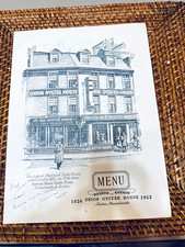 Signed Union Oyster House Menu Boston, Massachusetts Ye Old Oyster House 1952 picture