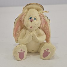Vintage 1992 Mini Munchkins Praying Bunny Angel Christmas Ornament  picture
