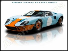 1966 Ford GT40 Mk 1 New Metal Sign: Pristine Restoration - Large Size picture