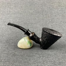 Handmade Briar Wood Tobacco Smoking Pipe Black Sandblasted Freehand No Filter picture