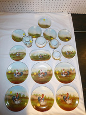 18 pc. Antique Royal Bayreuth Rooster Chicken Chickens Plate Plates partial Set picture