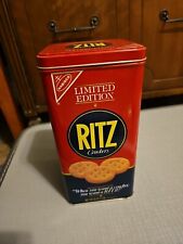 Vintage 1987 Nabisco Ritz Cracker Tin Can Farmhouse Rustic Shabby picture