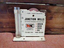 Vintage Junction Mills Northrup King Seeds Metal Rain Guage picture