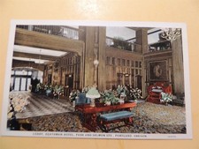 Heathman Hotel Portland Oregon vintage postcard Lobby  picture