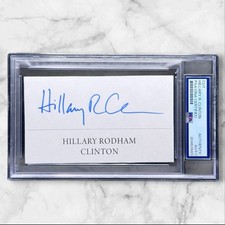 Hillary Rodham Clinton Secretary of State Signed Auto Cut PSA Slabbed First Lady picture