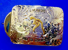 LIVERMORE MID YD CHAMPION Trophy Award Silver State Silver SSS Belt Buckle picture