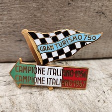 Vintage Gran Turismo 750 Campione Italiano 1956 1957 Enamel Car Badge Italy picture