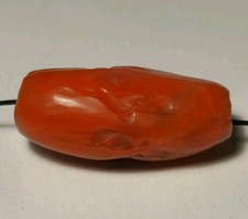 41.2mm ANCIENT LARGE INDO TIBETAN PEMA RAKA CARNELIAN HEIRLOOM BEAD (20 gr) picture
