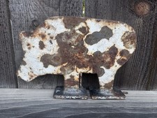 Antique Cast Iron Shooting Range Target Pig Cast Iron Target Carnival Target picture