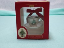 Spode England Christmas Tree, Ceramic Cup and Saucer Ornament. NIB picture