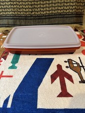Tupperware Container 816-14 Paprika Vintage Deli saver LN w lidUSA 9.5x5.5x1.5in picture