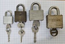 Lot of 4 Vintage Master Locks # 3 w/Box, #10, #22 (Steel) and #8 (Brass) w/Keys picture