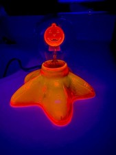 Vintage Y2k Neon Glow Blacklight Star Lamp Base W Aerolux Pumpkin Bulb Halloween picture