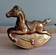 Vintag Rocking Horse Bank plug and key included picture