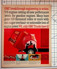 Vintage 1960s GMC Trucks V6 Engine Advertisement Print Ad Automotive Art picture