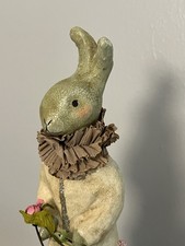 Nicol Sayre Miss Easter Folk Art Trinket Box Candy Container Bunny Figure 2003 picture