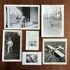 Lot model airplane 1930s 1940s cute boy Akron Tiffin Ohio contest toy gas engine picture