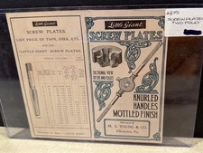 Little Giant Screw Plates Catalog Page Ad 1920s Tools Hardware In Plastic Case. picture