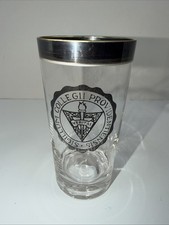 Vtg Lot7 Providence College drinking glasses Silver Plated Rim College Seal 5.5” picture