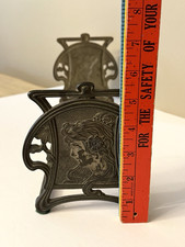 Antique H.L. Judd Art Nouveau Expandable Book Rack Maiden Bookends Maybe #9788 picture