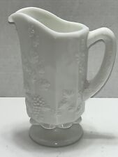 Vintage Westmoreland Pitcher Milk Glass PANELED GRAPE 9 Inch Tall picture