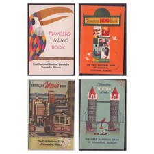 4 Travelers Memo Books 1953 1955 1956 1957 First National Bank Vandalia Illinois picture