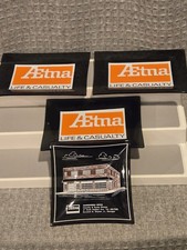 Lot 4 Vintage Aetna Insurance Glass Trays Haddonfield NJ Office Durward Stayton picture