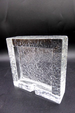 Iittala Finland Tapio Wirkkala Icicle Square Textured Glass Ashtray 4.5” picture