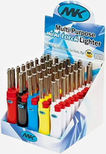 50 MK LIGHTER Full Size Refillable Candle Windproof Jet Lighters Assorted Colors picture
