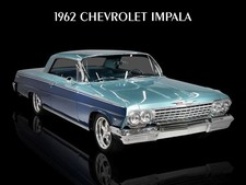 1962 Chevrolet Custom Impala in Two Tone Blue NEW Sign: 15x20