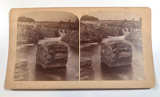 1880s Dakota Territory Stereoview by B. H. Gurnsey Sioux Falls waterfall picture