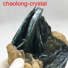 852G Raw Natural Vivianite Deep Green Crystal Rare Healing Specimen From Brazil picture