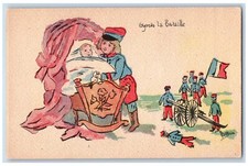 France Postcard Army Orphanage Baby On Crib WWI c1910's Unposted Antique picture