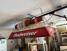 BUDWEISER KING OF BEER PLASTIC BILLIARD POOL TABLE BAR LIGHT LAMP  BOTTLE SIGN picture