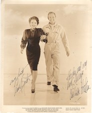 ACTORS WILLIAM HOLDEN & ANNE BAXTER,  SIGNED VINTAGE PROMOTIONAL STUDIO PHOTO. picture