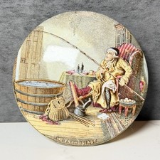 Antique Victorian Prattware Porcelain Pot Lid Box “The Enthusiast” 19th Century picture